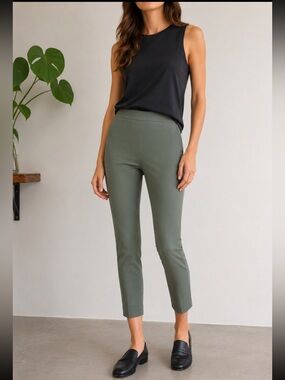 COS Side Zip Ankle Pants Womens Size 4 Sage Green Stretch Cropped Minimalist